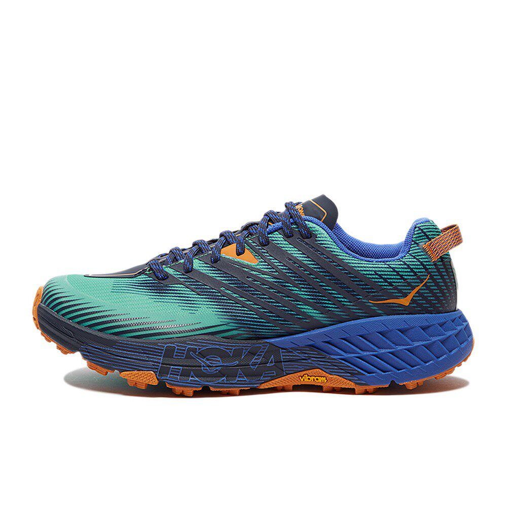 HOKA ONE ONE Speedgoat 4 专业 低帮 跑步鞋 男款 蓝橙