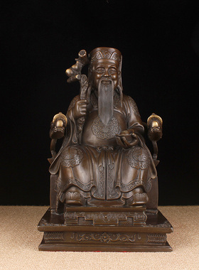 纯铜土地公福德正神像客厅摆件