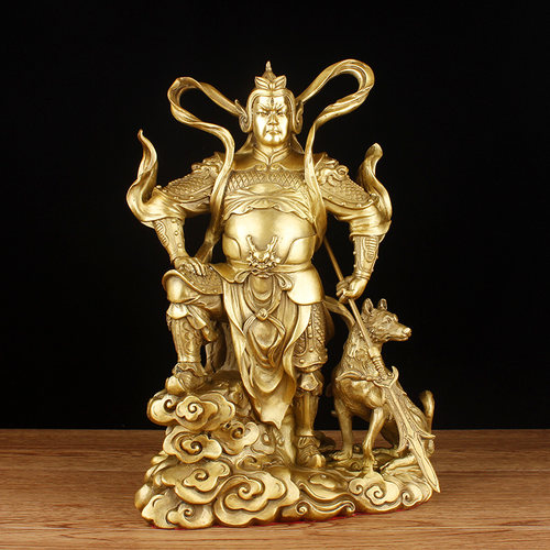 黄铜杨戬二郎真君装饰工艺品神像