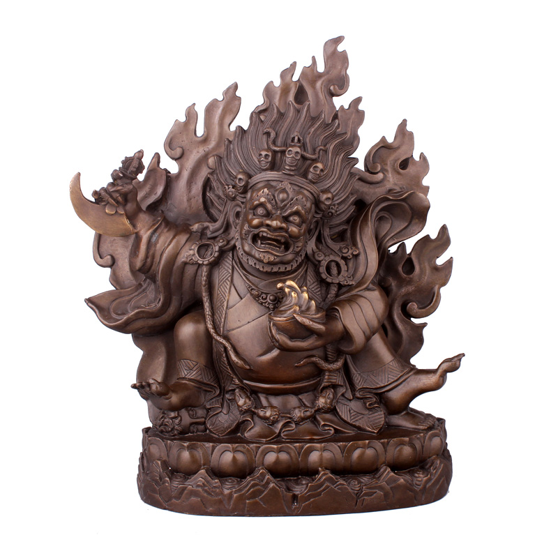 纯铜财神噶举派大黑天密宗护法像