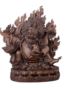 纯铜财神噶举派大黑天密宗护法像