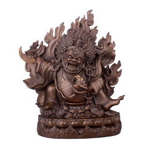 铜艺坊纯铜二臂玛哈嘎拉财神佛像噶举派大黑天护法像密宗藏传摆件