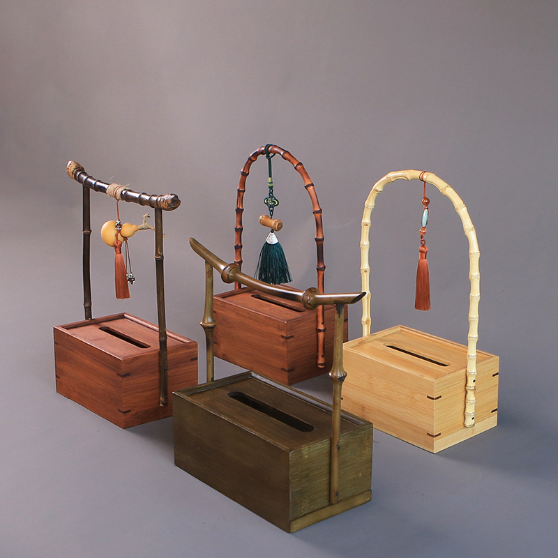 实木纸巾盒家用客厅茶桌新中式