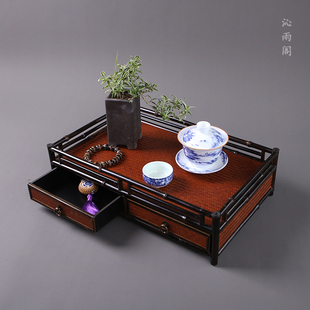 紫竹都承盘日式围栏茶盘茶具香具文玩收纳置物盒扇架展示架干泡台
