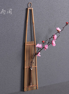 壁挂式花架竹编挂篮中式藤编花篮