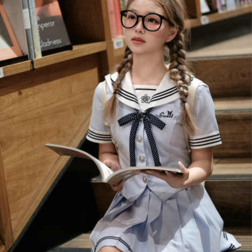 椰奈jk正版【蓝铃语】日系学院收腰jk制服套装田 磕jk水手服