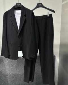 24年春夏季SOLID HOMME韩国代购黑色单排扣男士休闲西服套装新品