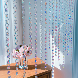 新款创意水晶珠帘门帘客厅阳台过道隔断帘酒店婚礼装饰帘吊饰Ddiy