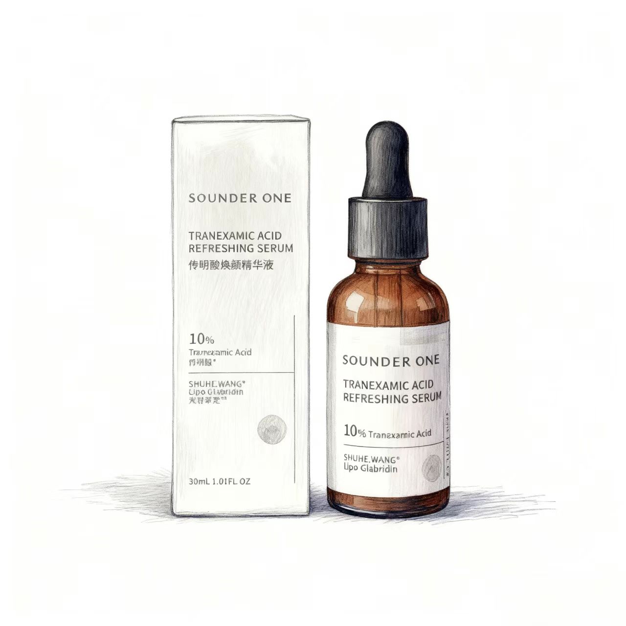 SOUNDER ONE 10%传明酸精华液高渗透氨甲环酸精华淡色沉淡印修红