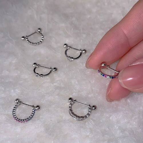 Jewelry Accessories CZ Earrings Silver Color Party Piercing