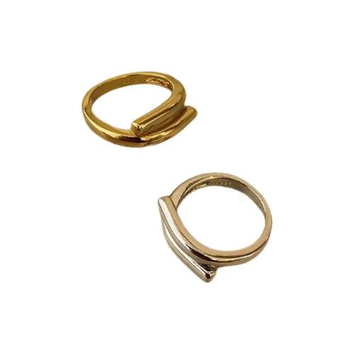 Exquisite Stainless Steel Double Layer Rings Metal Line Colo