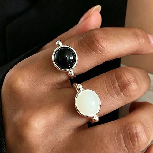 Exquisite Silver Color Round Ring Women Rounded Zircon Adjus