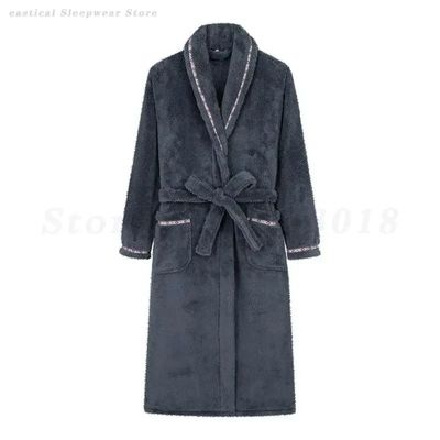 Winter Thicken Warm Men's Nightwear Loose Casual Couple Flan