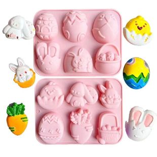 2025 Easter Bunny Silicone Mold 3D Egg Chocolate Mould Jelly