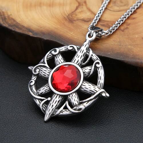Unique Vintage Cross Stone Pendant Necklaces For Men Women 3