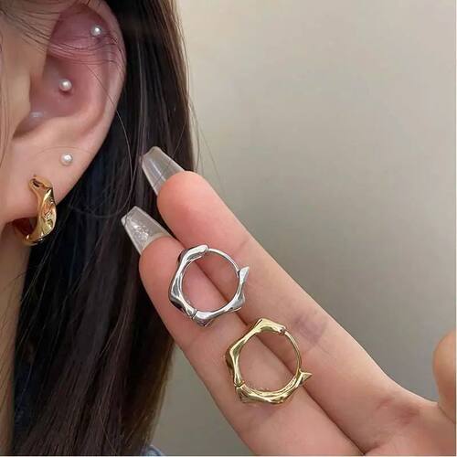Fashion Vintage Gold Color Earrings for Women Metal Earing J