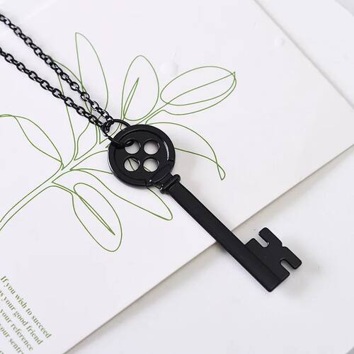 Movie Coraline Black Button Key Of The Secret Door Pendant N