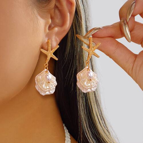 Bohemian Creative Starfish Seashell Dangle Earrings For Wome