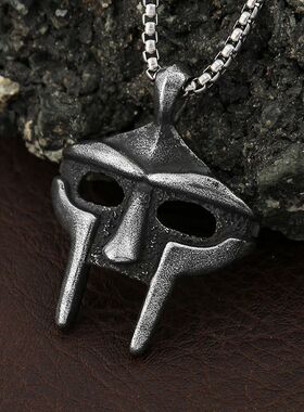 Punk Vintage MF Doom Mask Pendant Necklaces For Men Women St
