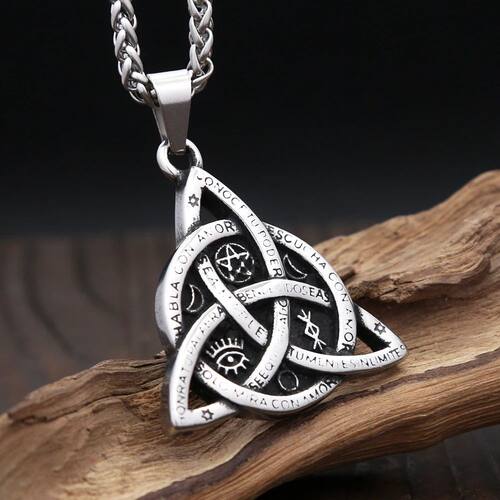 Classic Vintage Odin Trinity Nordic Rune Pendant Necklace Fo