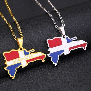 Hot Stainless Steel ndy Enamel The Docan Republic Map Pendan