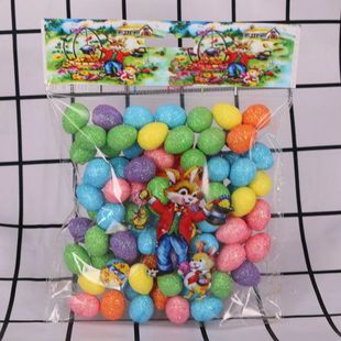 80pcs/bag Glitter Easter Eggs Colorful Foam Bird Eggs DIY C