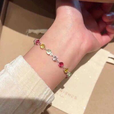 Dopamine Exquisite Candy Colored Crystal Bracelets for Women