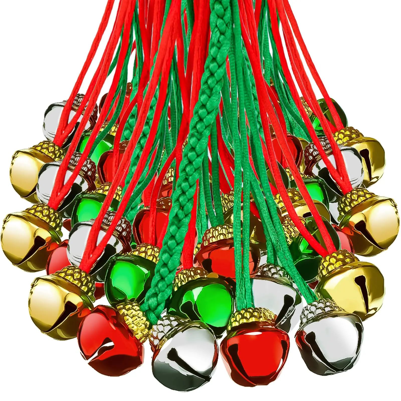 12-120Christmas Jingle Bell Necklaces Bulk  Holiday Necklace
