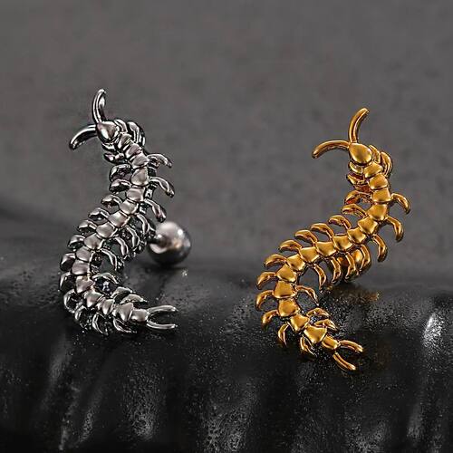 1Pcs Stainless Steel Centipede Cartilage Earring for Women G