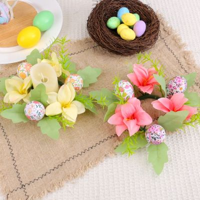 AEE2-Easter Egg Wreath Table Centerpiece Decorative Easter F