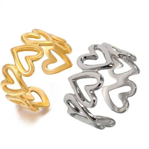 Fashion Unique Stainless Steel Heart Love Hollow Rings for W