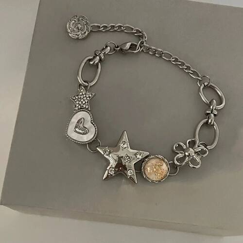 Aesthetic Heart Star Chain Bracelet All-match Fairy Love y2k