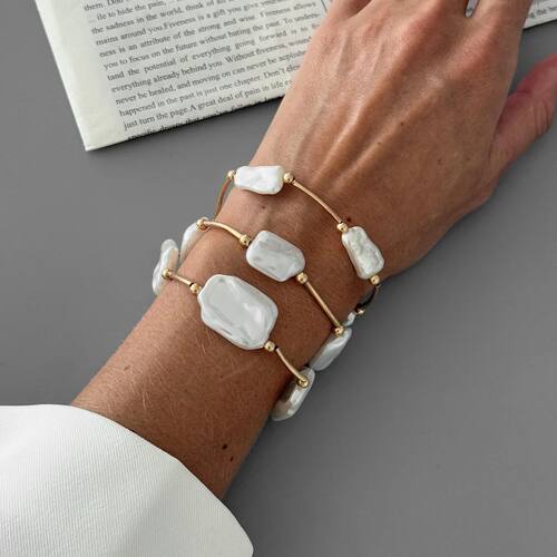 3pcs/set Baroque Retro Stacked Irregular Imitation Pearl Fri