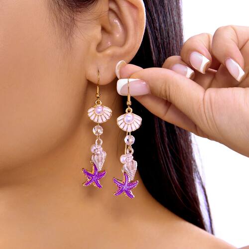Bohemia Conch Shaped Starfish Dangle Earrings for Women Exqu