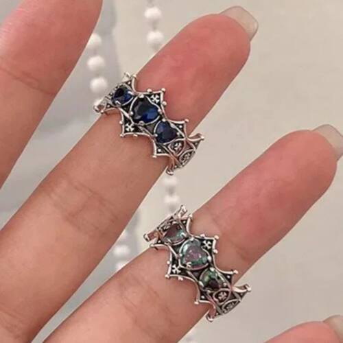 Vintage Gothic Heart Cross Ring Set, Unisex Stackable Rings