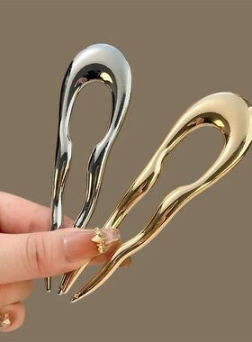 Vintage U-Shaped Hair Fork Fashion Geometric Irregular Metal