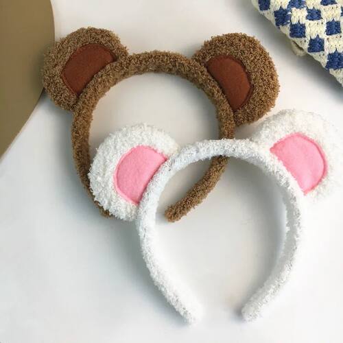 Y1UB Soft Bear Ears Headbands Plush Mouse Ears Hair Hoop for