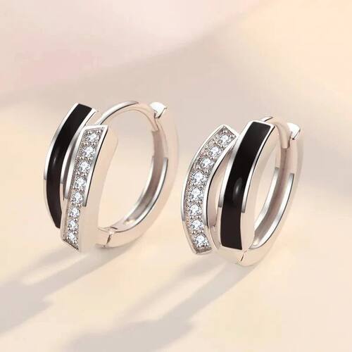 New Arrival Female Earrings 925 Sterling Silver Black Drip S