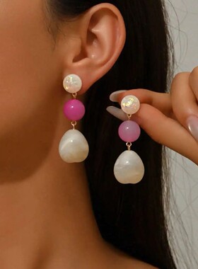 Elegant Bohemian Resin Drop Earrings With Water Drop And Rou