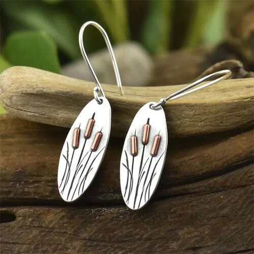 Fashion Oval Silver Color Metal Carving Flowers and Plants P