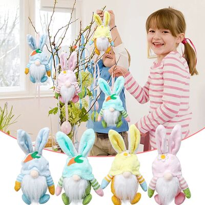 Easter Bunny Gnome Festive Plush Ornaments Bunny Plush Hangi
