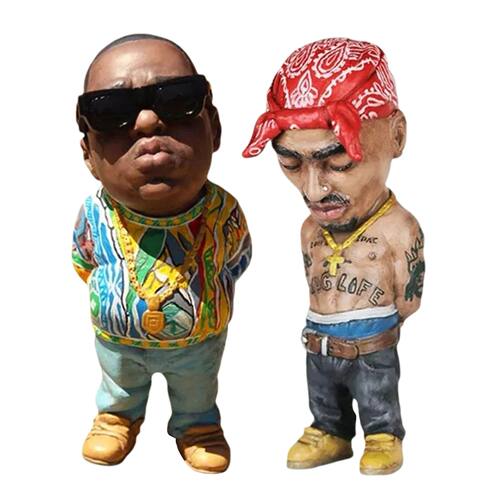 Hip Hop Legend Commemorative Resin Ornaments Tupac and Biggi
