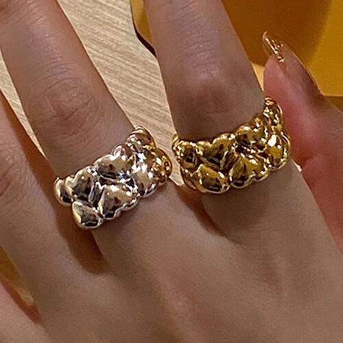 Vintage Double Layer Heart Rings for Women Fashion Geometric