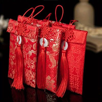 Chinese Style Brocade Red Envelope, Lucky Money Pocket, Clot