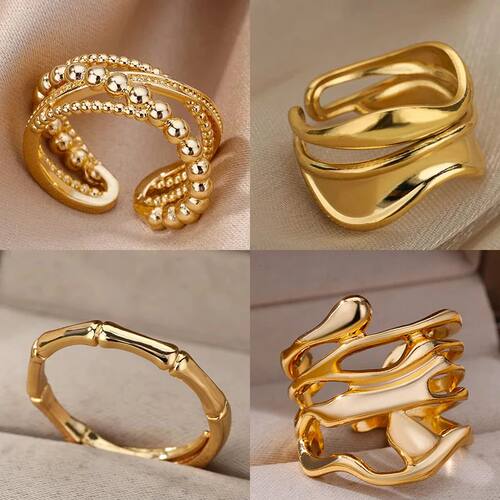 Stainless Steel Bamboo Joint Rings For Women Men Silver Colo