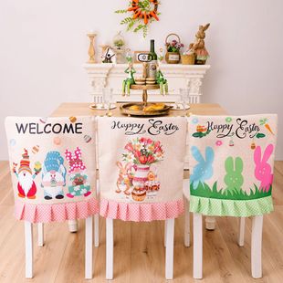 Easter Chair Printed Rabbit Theme Chair Slip Party Dining R