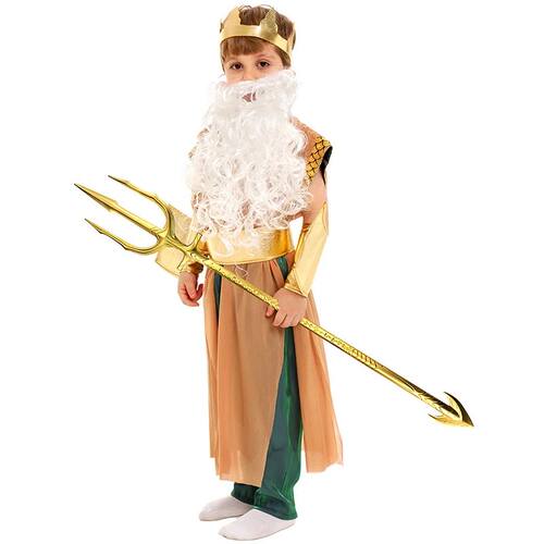 Greek Golden King Enfant Fancy Dress Up God Of The Sea Carni