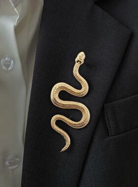 Unique Design Gold Color Snake Brooches Women Men Lady Luxur