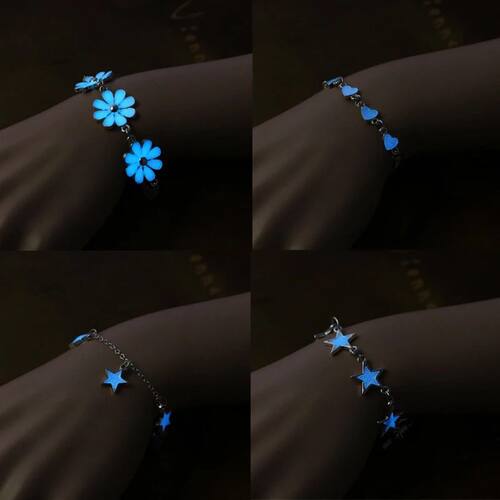 b127 Fashion Fluorescent Bracelets Heart Star Flower Shape B
