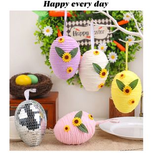 Easter Egg Decoration, Creative DIY Weaving Egg Decoration P